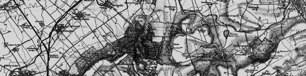 Old map of Belvoir Castle in 1899