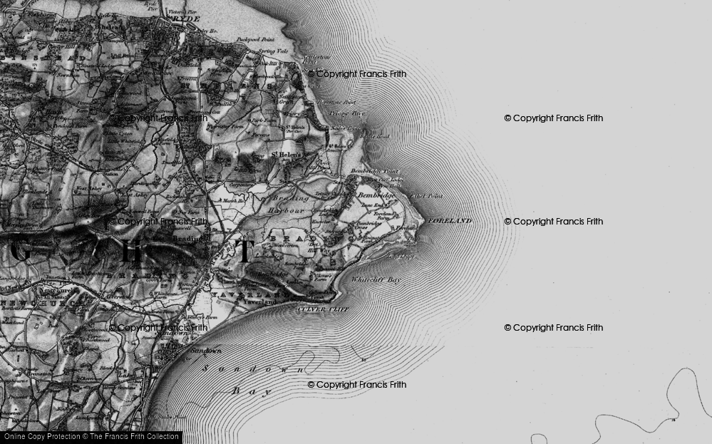 Old Map of Bembridge, 1895 in 1895