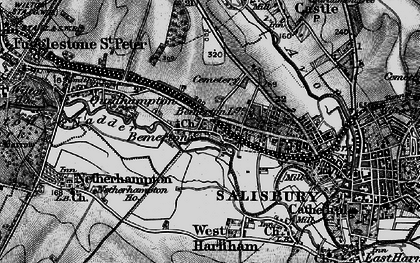 Old map of Bemerton in 1895