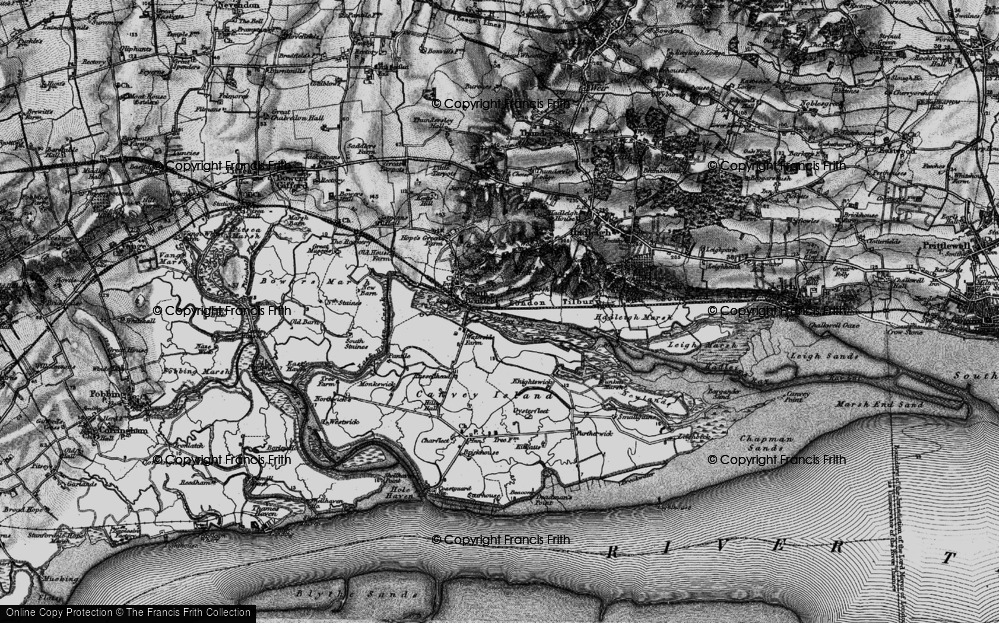 Old Map of Benfleet Creek, 1896 in 1896
