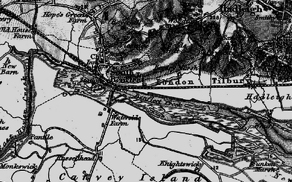 Old map of Benfleet Creek in 1896