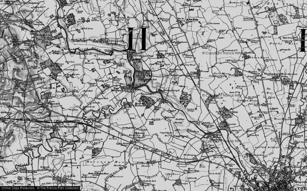 Old Map of Historic Map covering Beningbrough Grange in 1898
