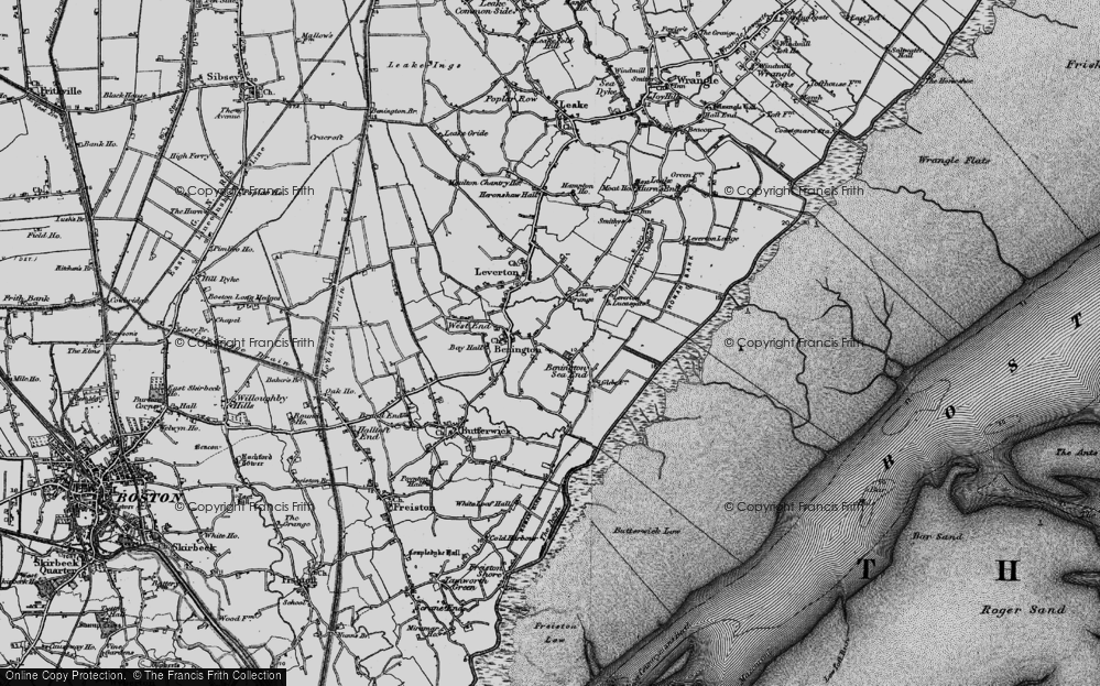 Old Map of Benington Sea End, 1898 in 1898
