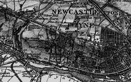 Old map of Benwell in 1898