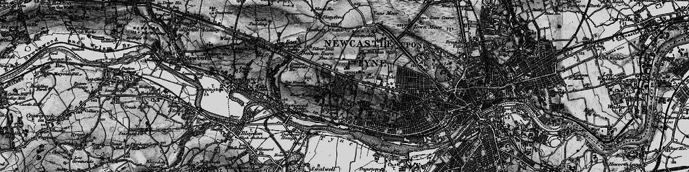 Old map of Benwell in 1898