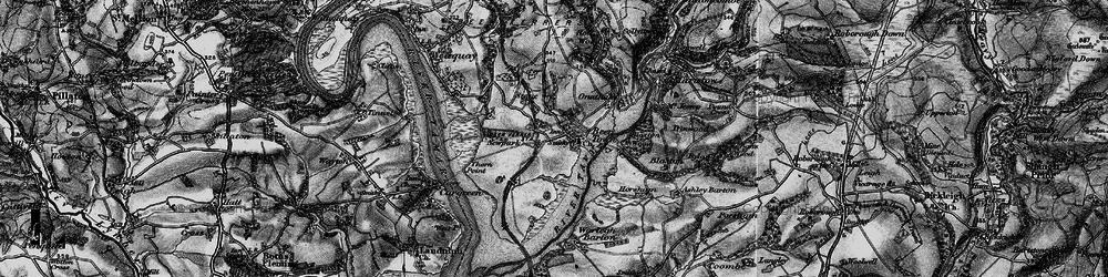 Old map of Bere Ferrers in 1896