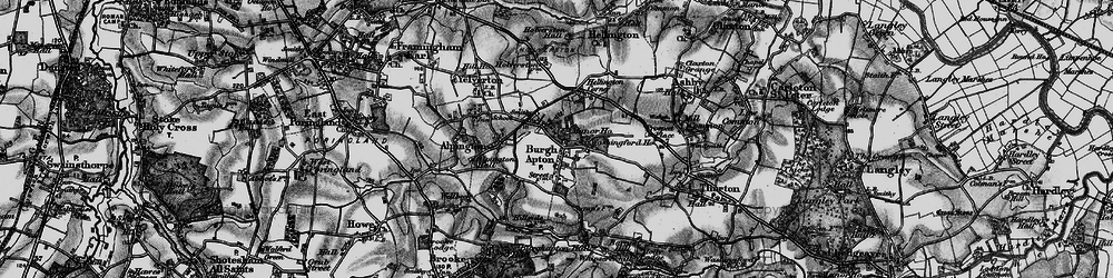 Old map of Bergh Apton in 1898
