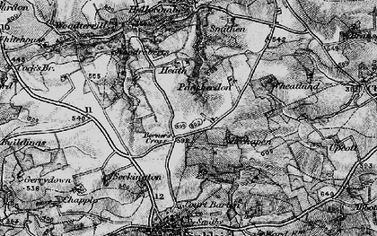 Old map of Berner's Cross in 1898