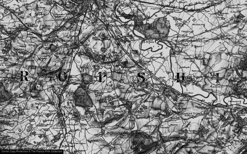 Old Map of Historic Map covering Betton Pool in 1899