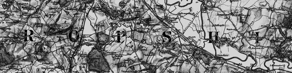 Old map of Betton Abbots in 1899