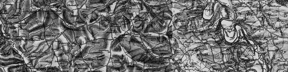 Old map of Berry Cross in 1895