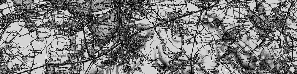 Old map of Berrylands in 1896