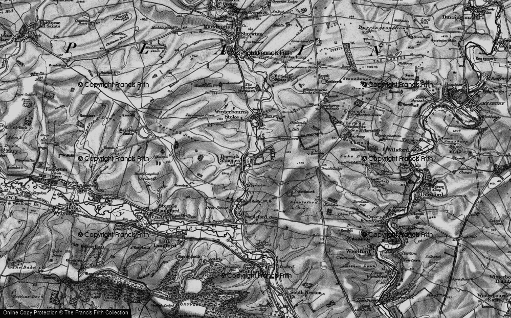 Old Map of Berwick St James, 1898 in 1898