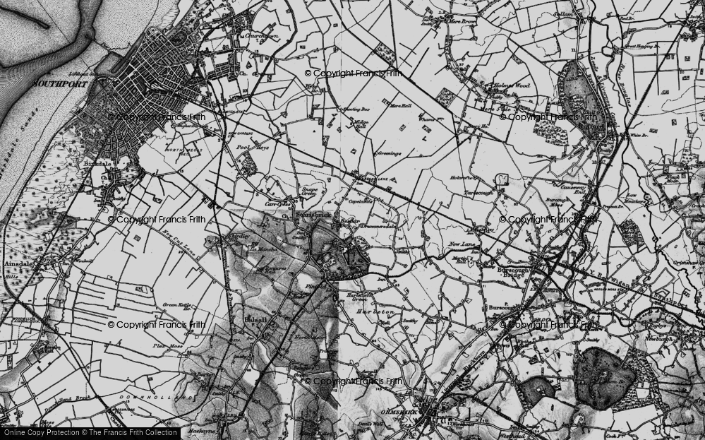 Old Map of Historic Map covering Bescar Lane Sta in 1896