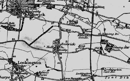 Old map of Wilfholme in 1898