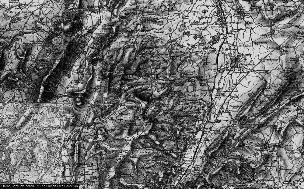 Old Map of Historic Map covering Betchcott Hollow in 1899