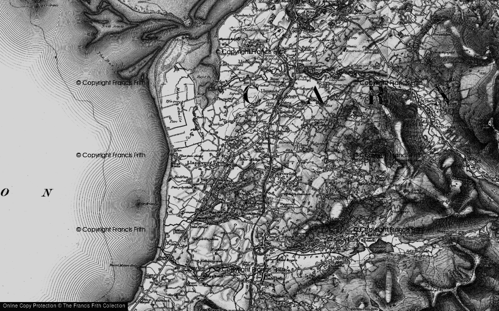 Old Map of Historic Map covering Afon Llifon in 1899