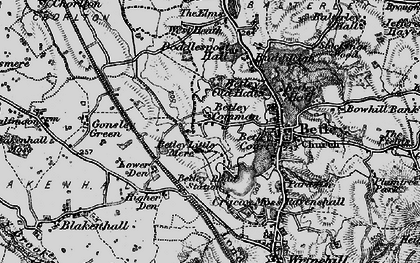 Old map of Betley Common in 1897