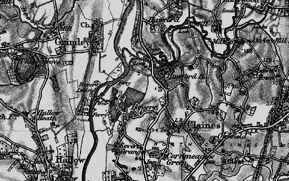 Old map of Bevere in 1898