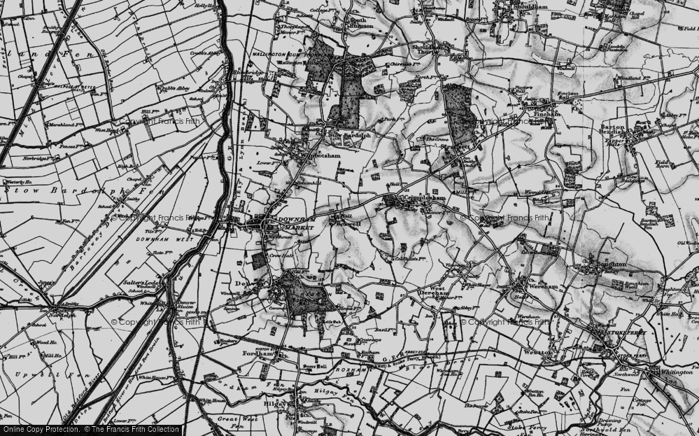Old Map of Bexwell, 1898 in 1898
