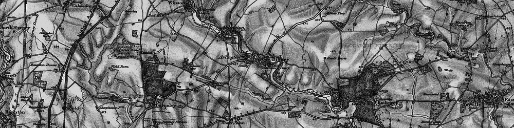 Old map of Bibury in 1896