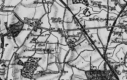 Old map of Bickenhill in 1899