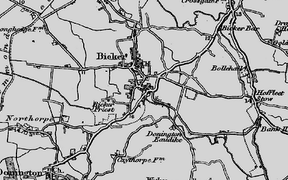 Old map of Bicker Friest in 1898