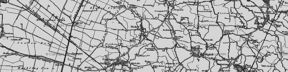 Old map of Bicker Friest in 1898