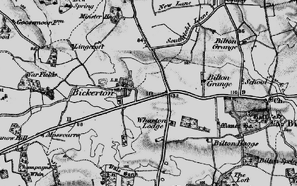 Old map of Bickerton in 1898