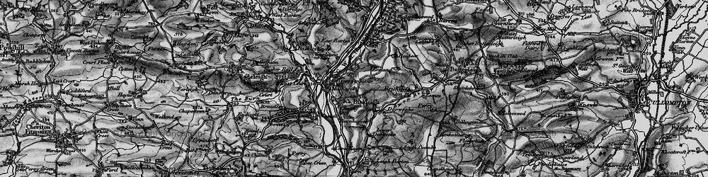 Old map of Bickleigh in 1898