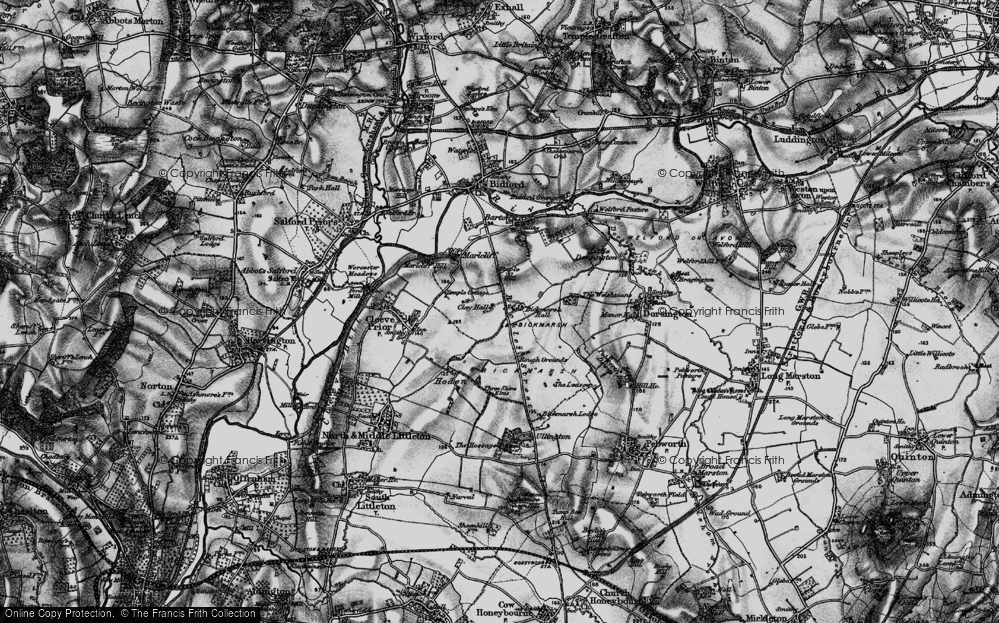 Old Map of Bickmarsh, 1898 in 1898