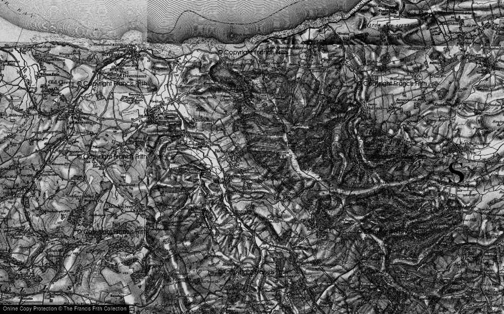 Old Map of Historic Map covering Bicknoller Hill in 1898