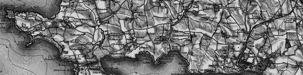 Old map of Lindsway Bay in 1898