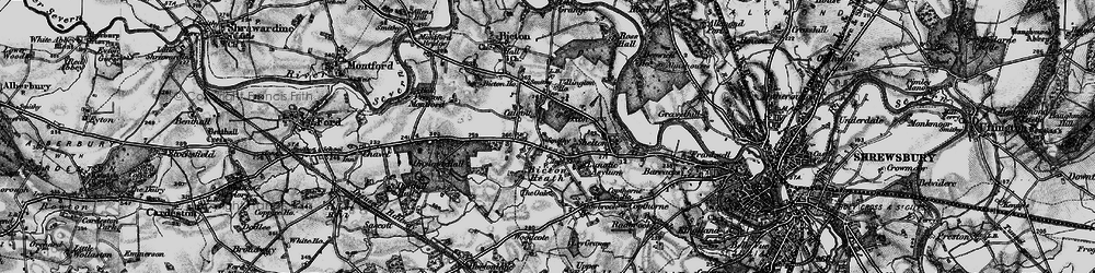 Old map of Bicton Heath in 1899