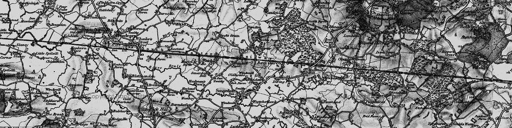 Old map of Biddenden Green in 1895