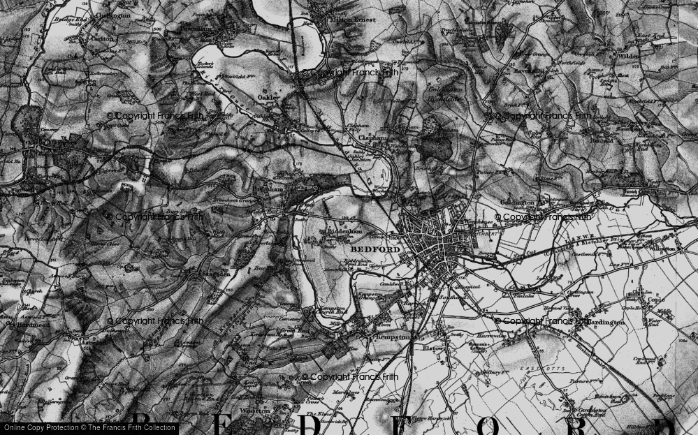 Old Map of Biddenham, 1896 in 1896