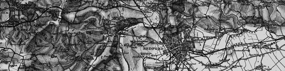 Old map of Biddenham in 1896