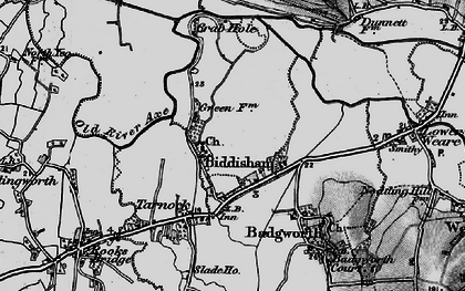 Old map of Biddisham in 1898