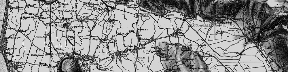 Old map of Biddisham in 1898