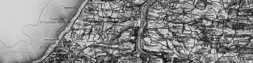 Old map of Bideford in 1895