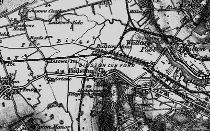 Old map of Bidston in 1896