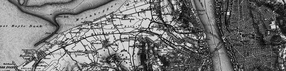 Old map of Bidston in 1896