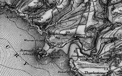 Old map of Bigbury-on-Sea in 1897