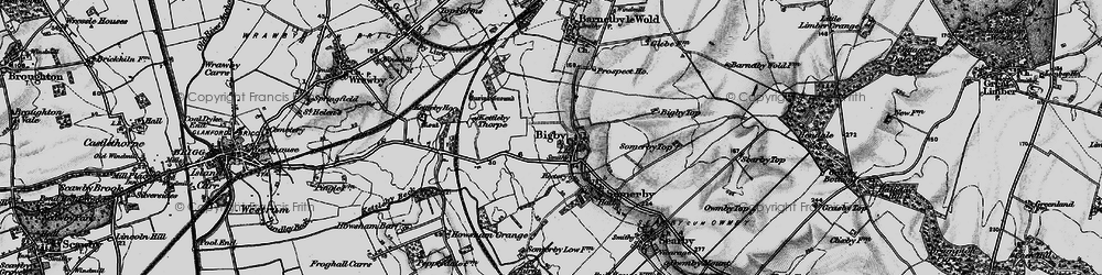 Old map of Bigby in 1895