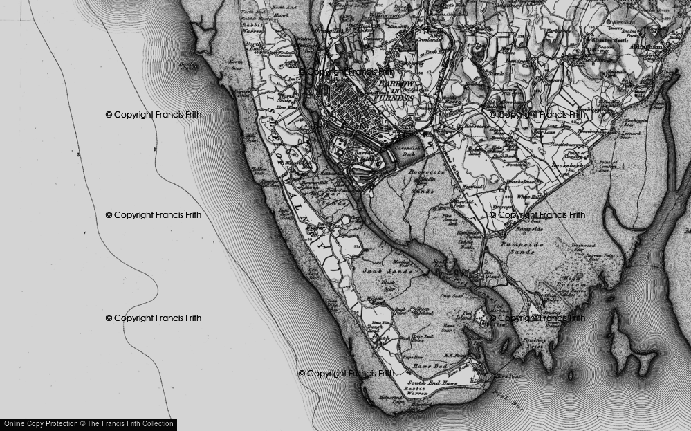 Old Map of Historic Map covering Biggar Sands in 1897