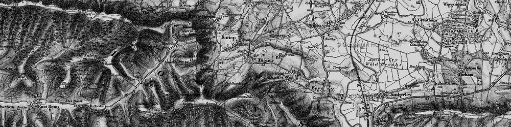 Old map of Bignor Hill in 1895