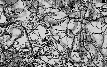 Old map of Bilberry in 1895