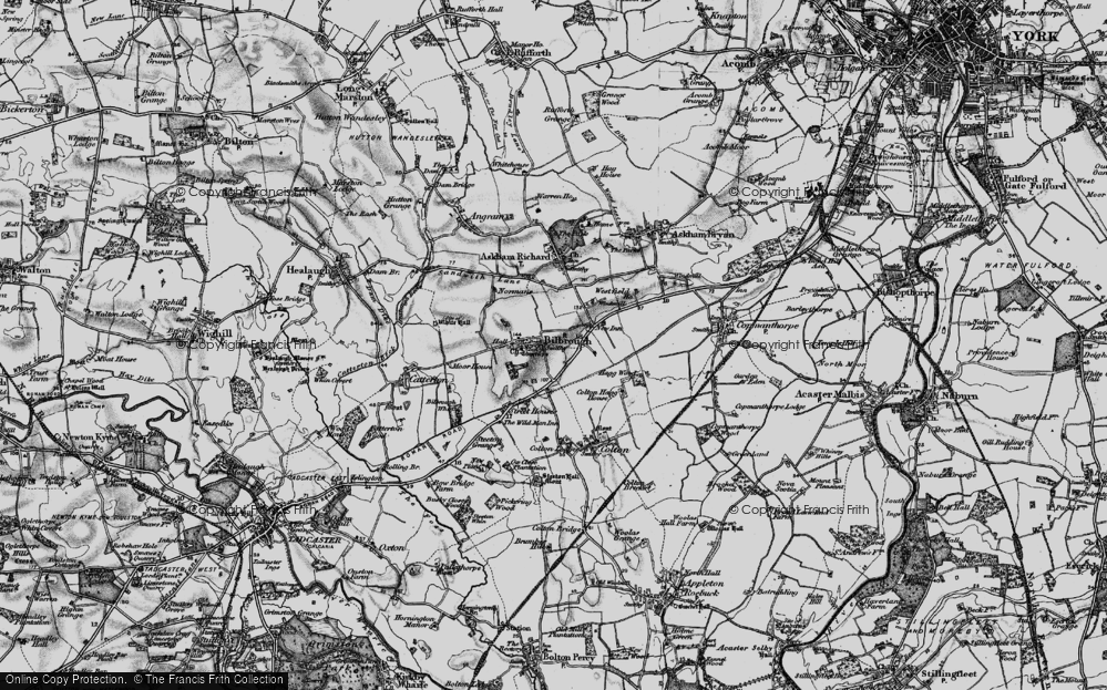 Old Map of Bilbrough, 1898 in 1898