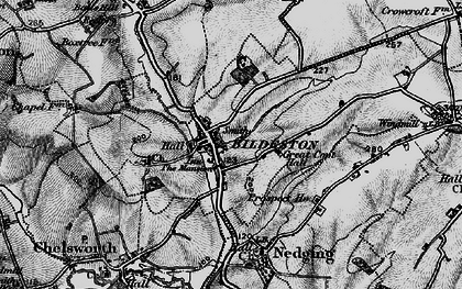 Old map of Bildeston in 1896