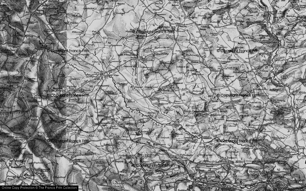 Old Map of Billacott, 1895 in 1895
